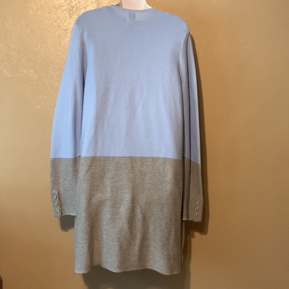 Rafaella size L Chambray blue gray long sweater size L - Picture 2 of 5